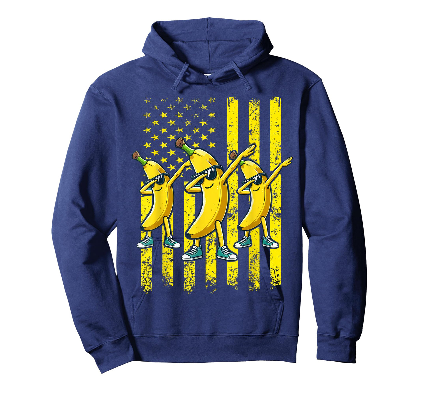 Dabbing Banana Retro American Flag Banana Lover Men Women T-Shirt