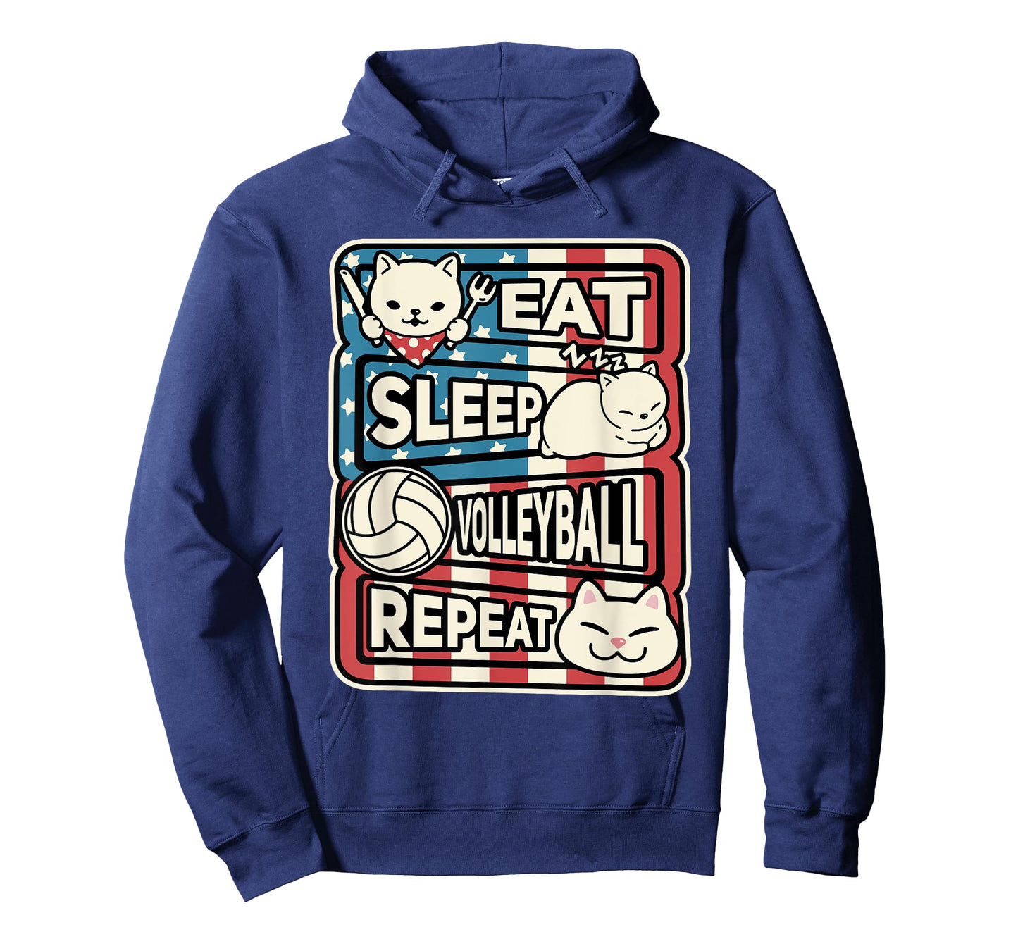 Eat Sleep Volleyball Repeat Patriotic Cute Volleyball Outfit T-Shirt