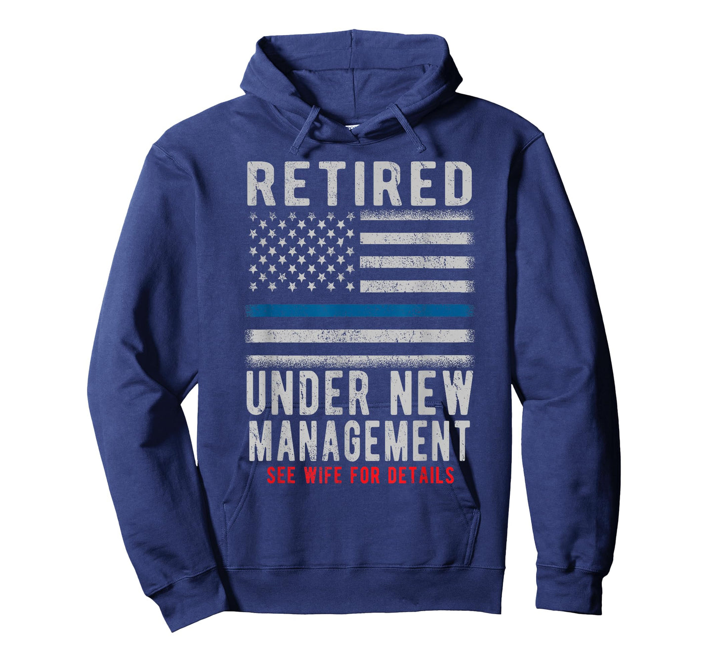 Retired Under New Management Retirement Thin Blue Line Gifts T-Shirt