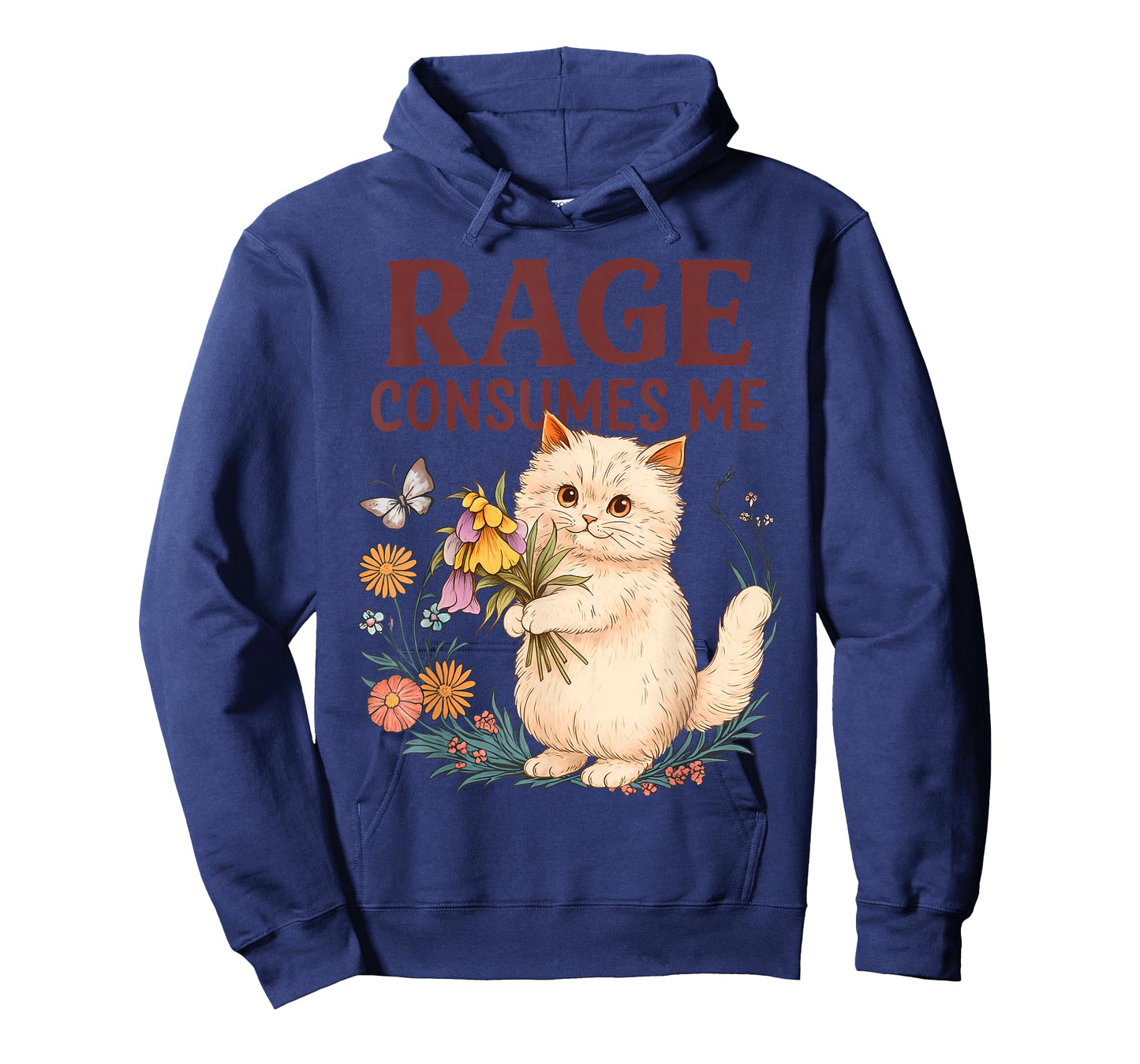 Rage Consumes Me Cat Flower Funny Kitten Women Men T-Shirt