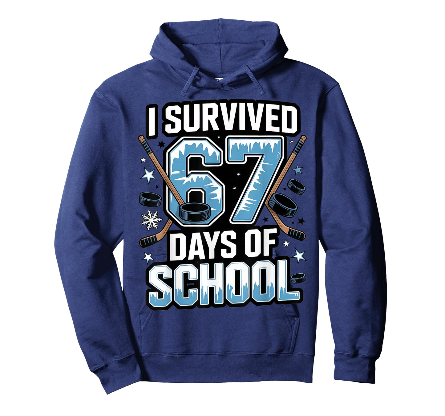 I Survived 67 Days of School - Teachers Students Hockey Gift T-Shirt