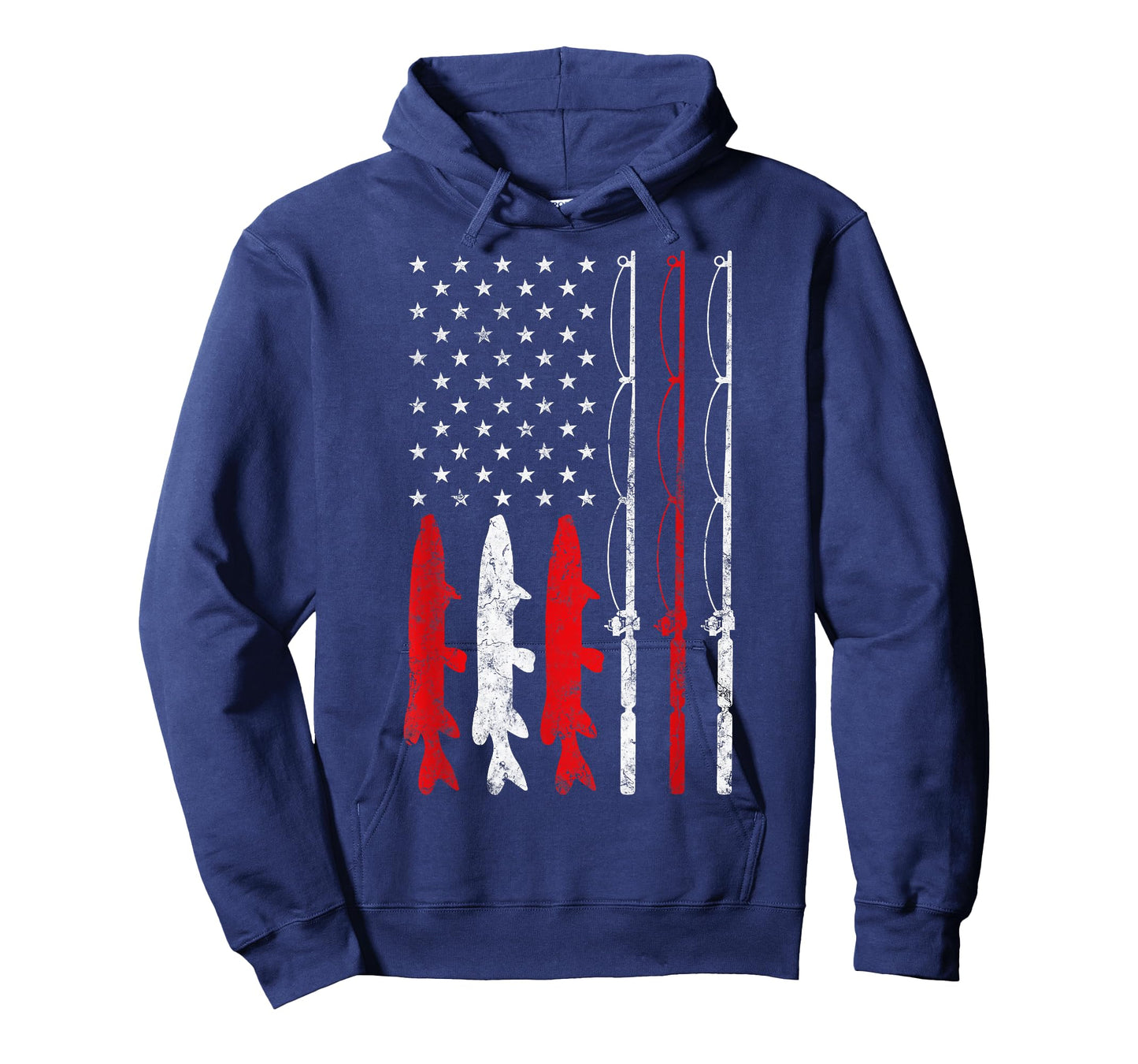 Fishing Rod American Flag Vintage Fishing Gift for Fisherman T-Shirt