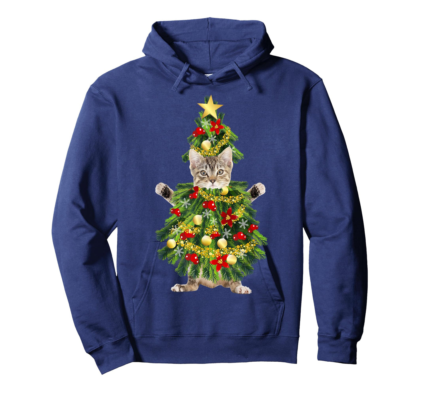 Funny Xmas Holiday Cat Christmas Tree for Cat Kitten Lovers T-Shirt for Men Women