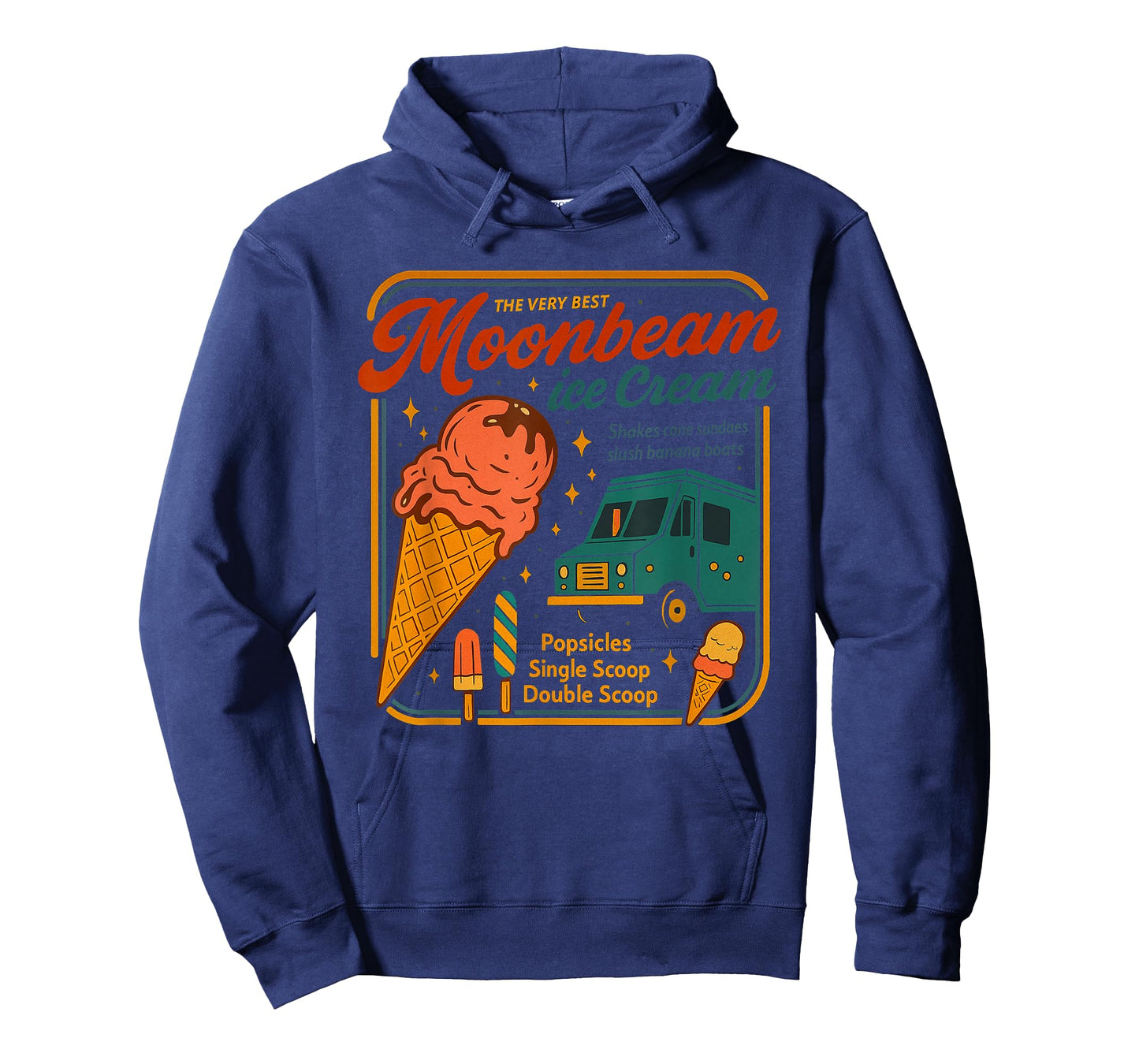 Moonbeam Ice Cream Vintage Retro Funny Dessert Foodie T-Shirt