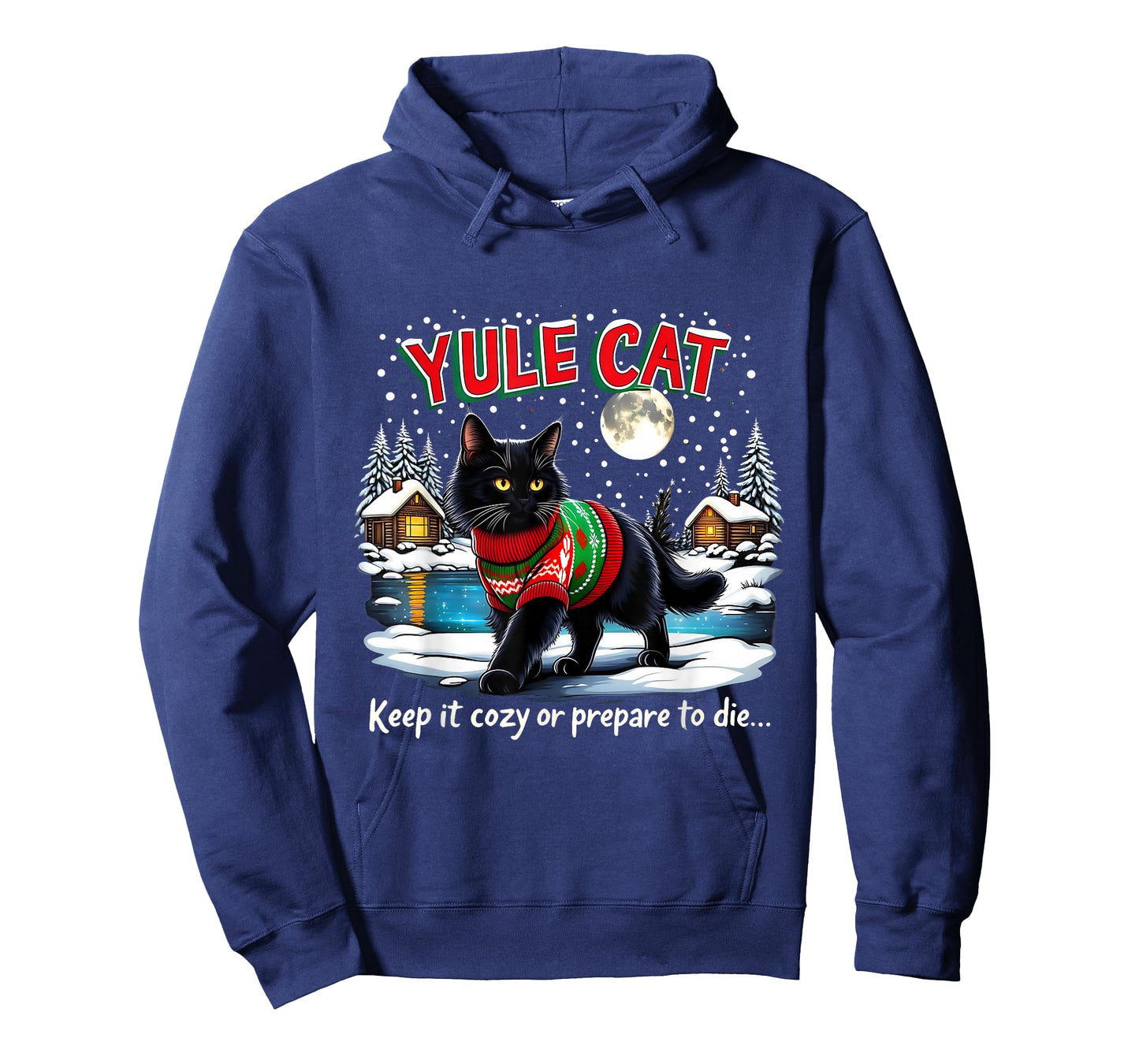 Yule Cat Keep It Cozy Funny Christmas Quote T-Shirt
