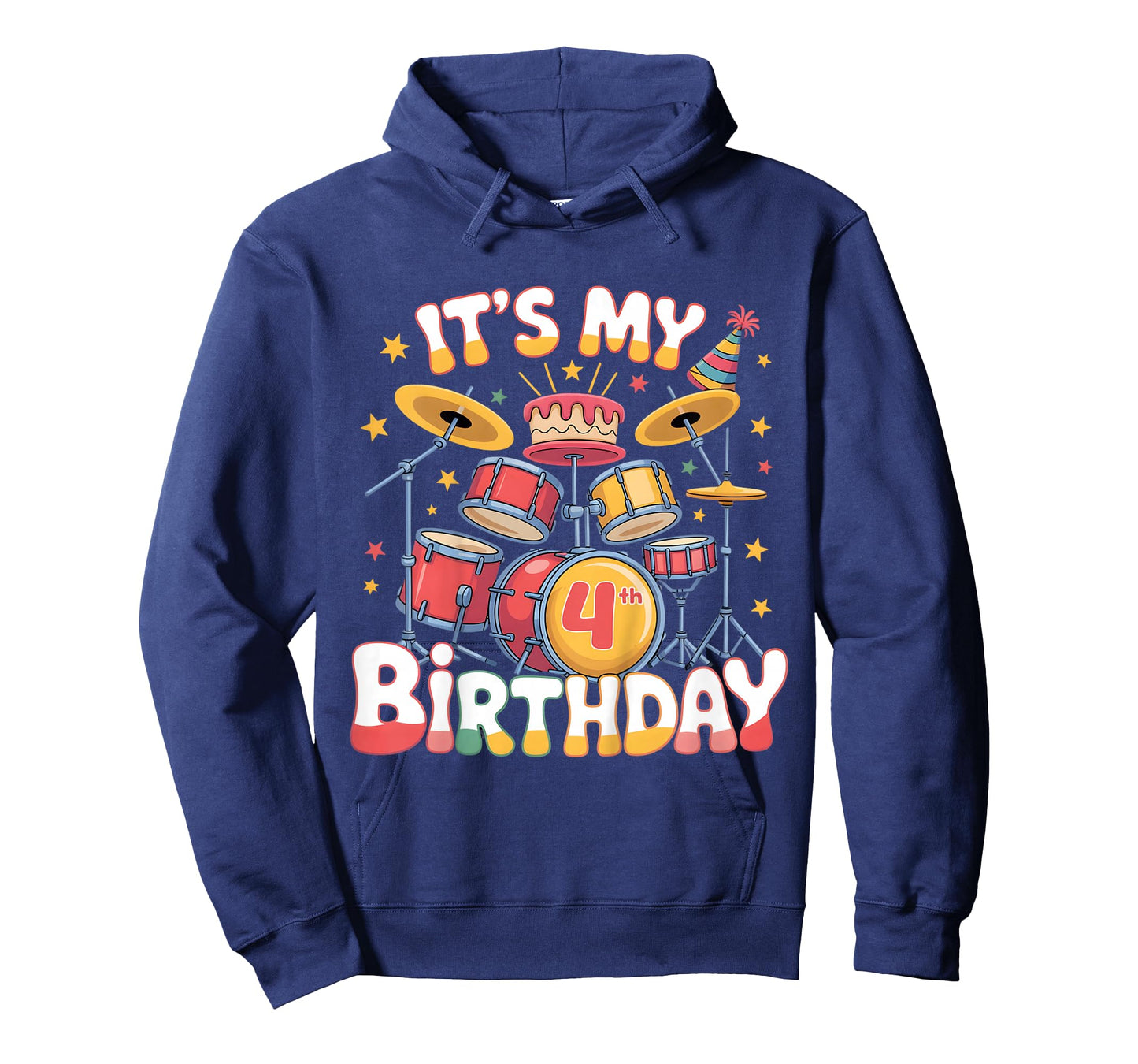 Kids 4 Year Old Drum Player Drummer Drumming Drumset 4th Birthday T-Shirt