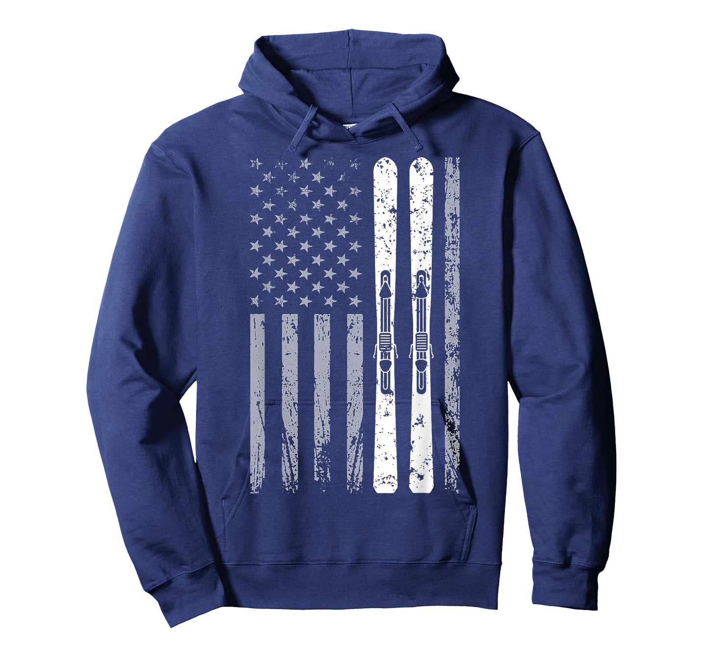 Downhill Ski Team 4th of July USA American Flag Skiing Skier T-Shirt