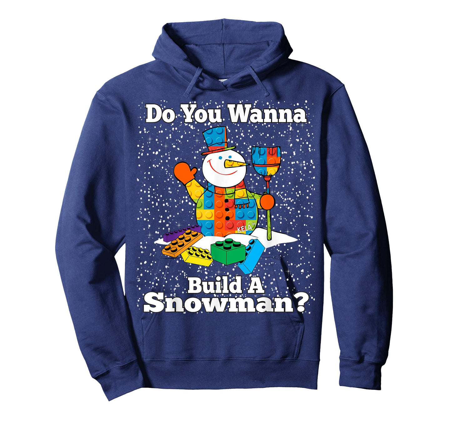 Building A Snowman Brick Toys Christmas TShirt Boys Girls T-Shirt