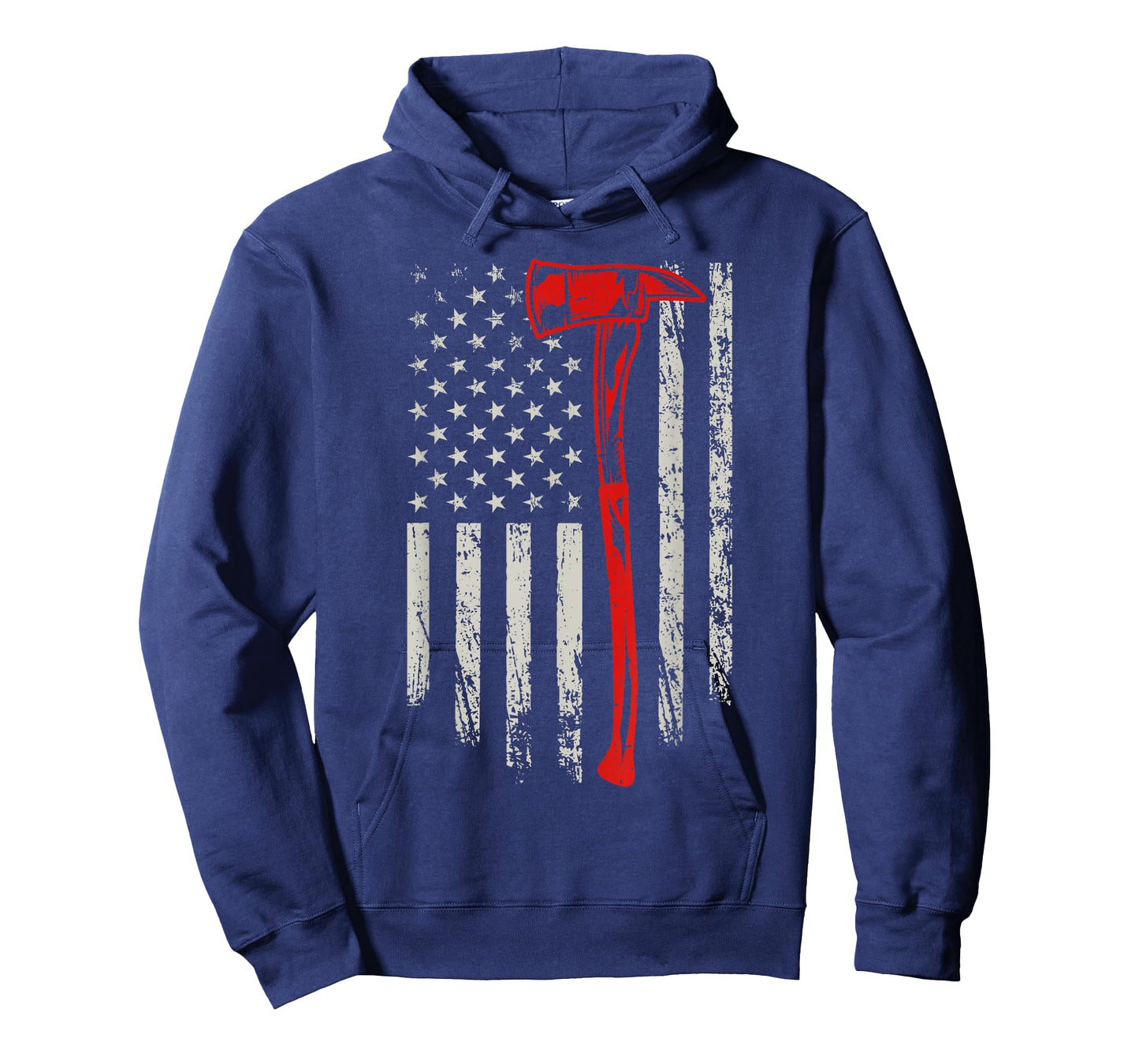 USA Flag Axe Red Line Distressed Firefighter Gifts Novelty T-Shirt
