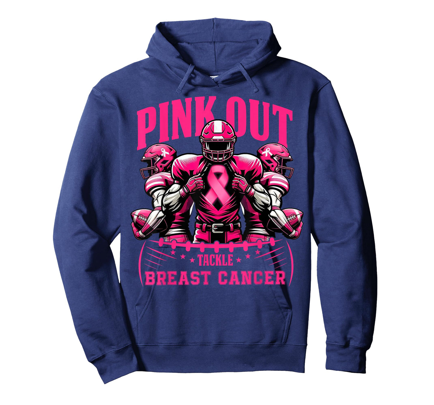 Pink Out Tackle Breast Cancer Awareness Football Pink Ribbon T-Shirt
