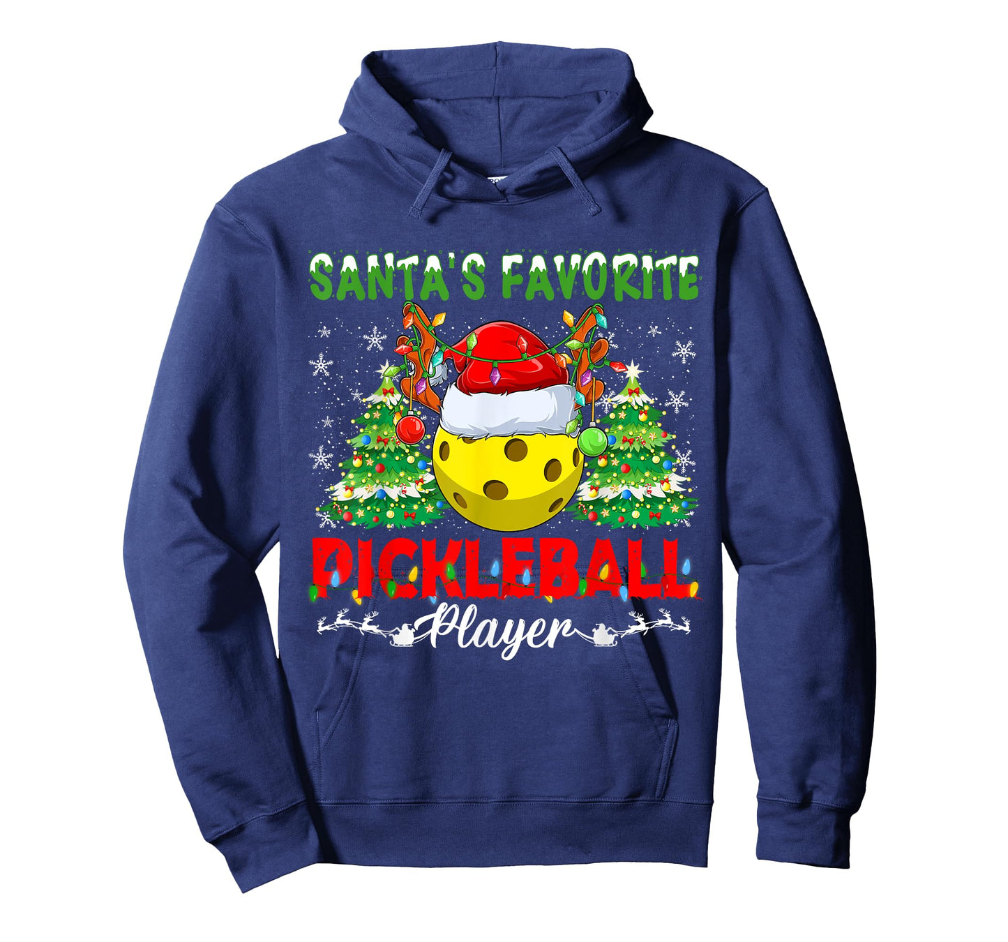 Funny Santas Favorite Pickleball Player Christmas Pajama T-Shirt