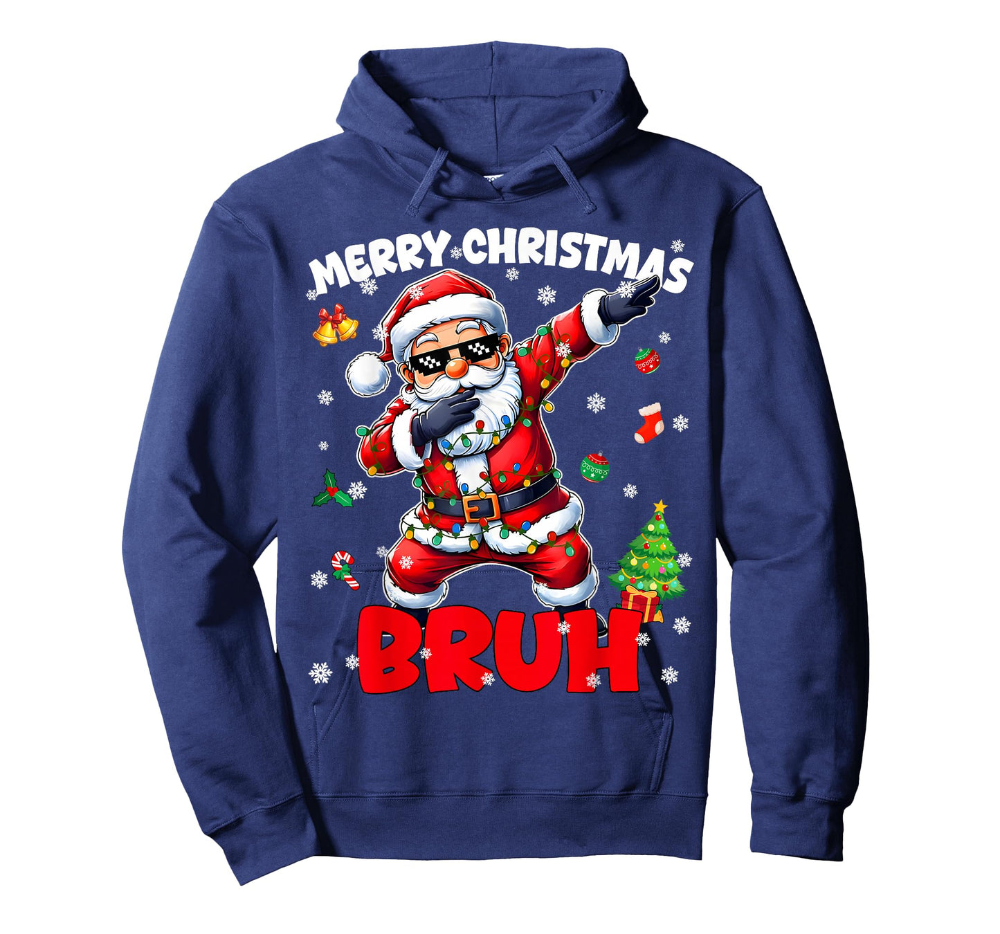 Merry Christmas Bruh Funny Santa Christmas PJs Men Boys Kids T-Shirt