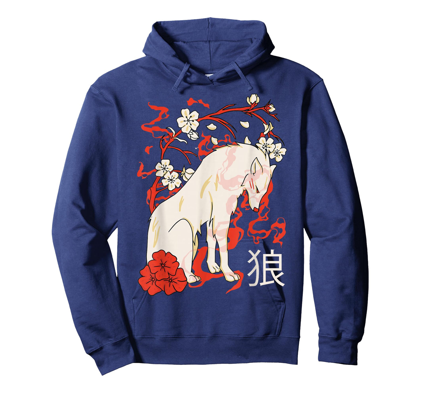 Japanese White Wolf Flowers T-Shirt