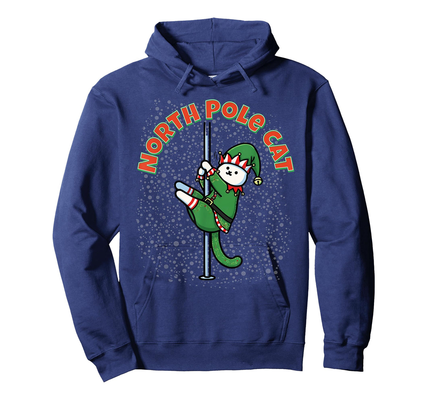 Funny Cat Pole Dance Elf Costume Christmas Holiday Cute Joke T-Shirt
