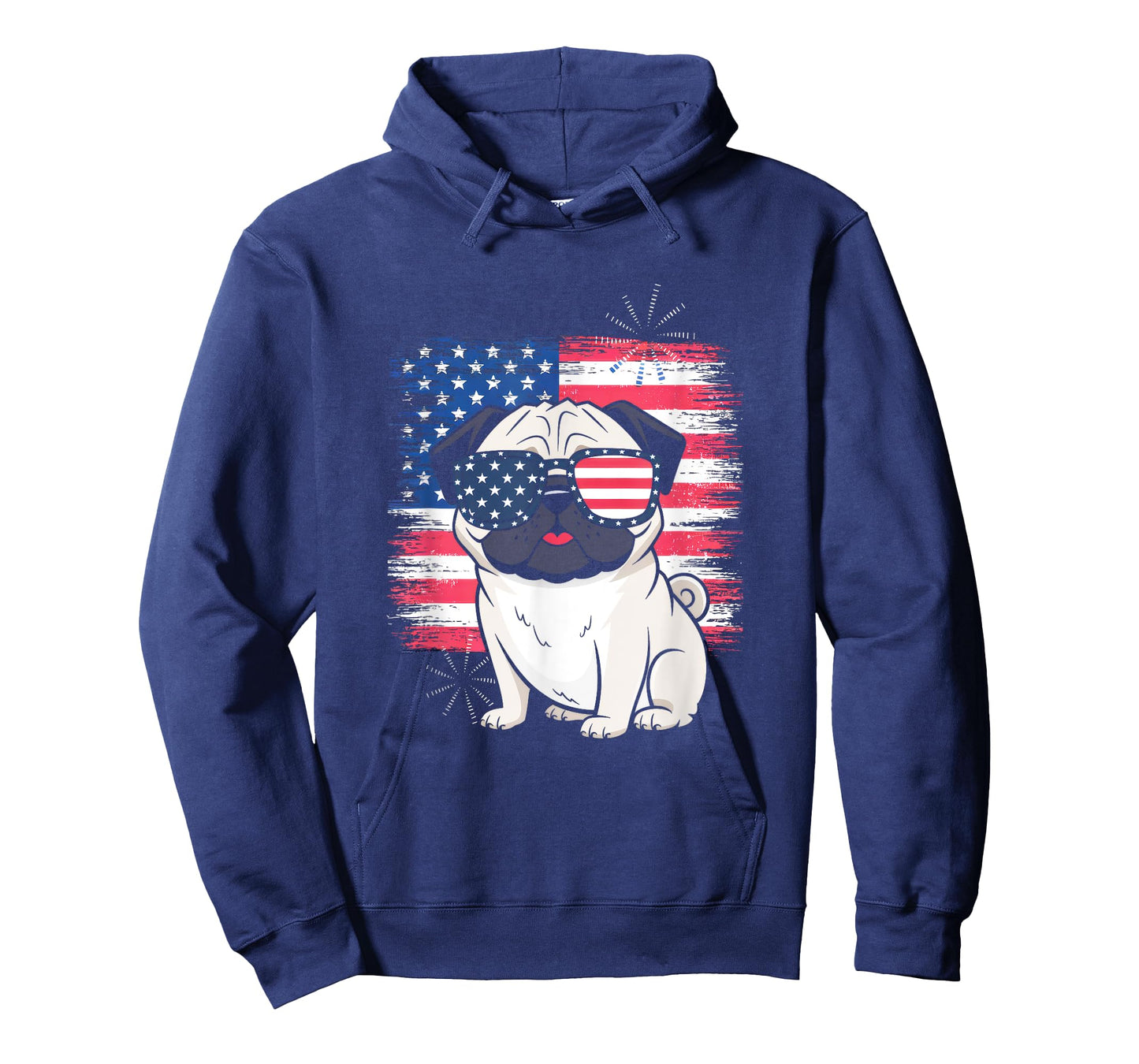 American Flag 4th Of July Pug Patriotic Holiday T-Shirt