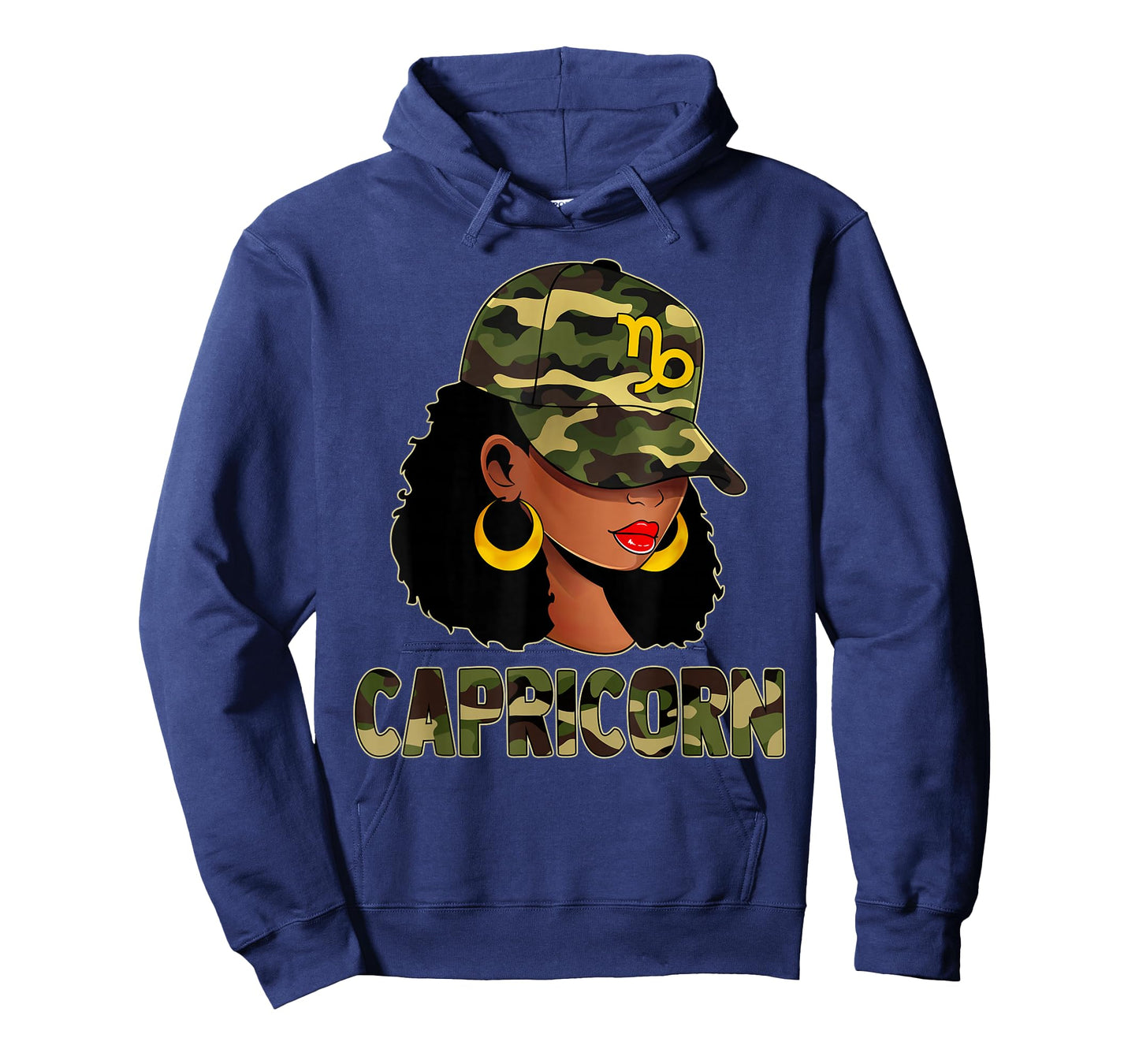 Capricorn Queen Camouflage Black Woman Cap Zodiac Sign T-Shirt