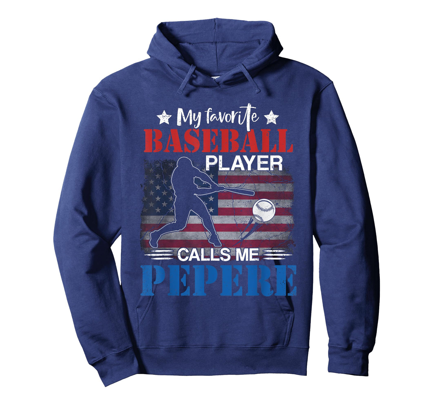 My Favorite Baseball Player Calls Me Pepere American Flag T-Shirt for Men
