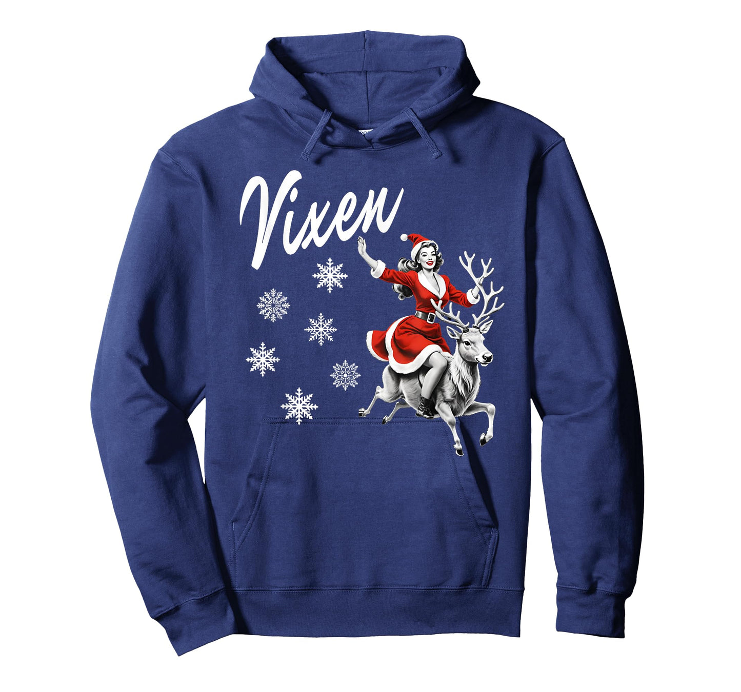 Vixen Reindeer Retro Sexy Pin Up Girl Funny Christmas Party T-Shirt