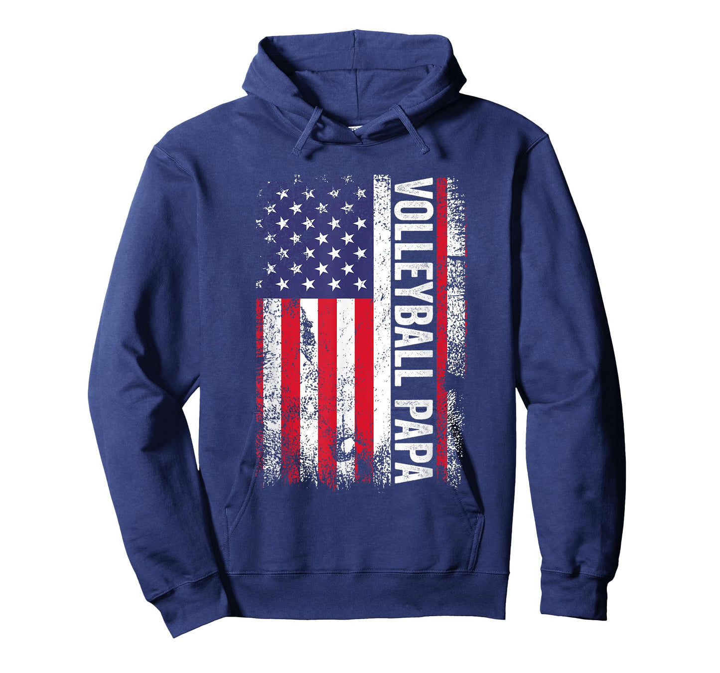 Volleyball Papa American Flag USA Patriotic Women Men T-Shirt