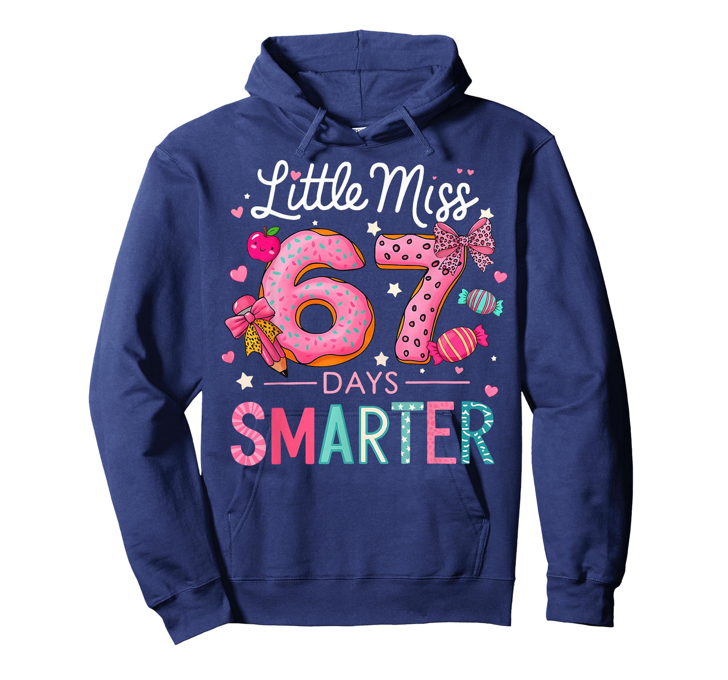 67th Day of School Little Miss 67 Days Smarter Kids Girls T-Shirt