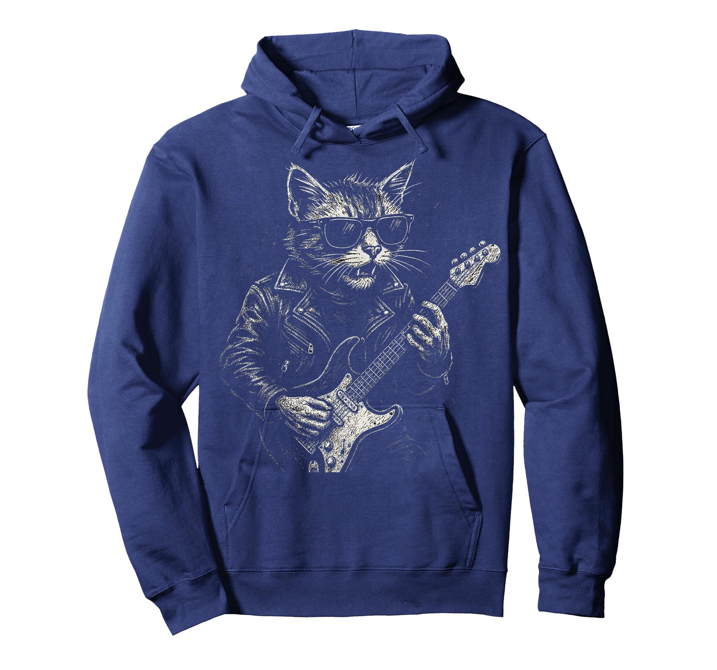Retro Cat Rock Music Men Kids Women Funny Cat T-Shirt