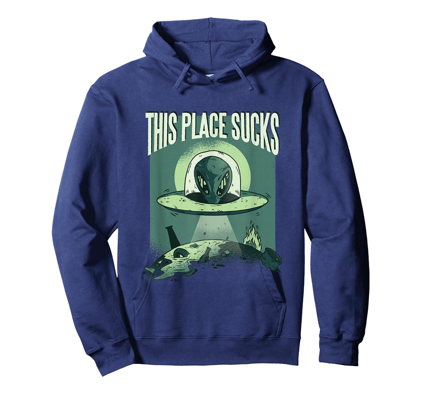 This Place Sucks Ufo Alien Graphic Funny T-Shirt T-Shirt
