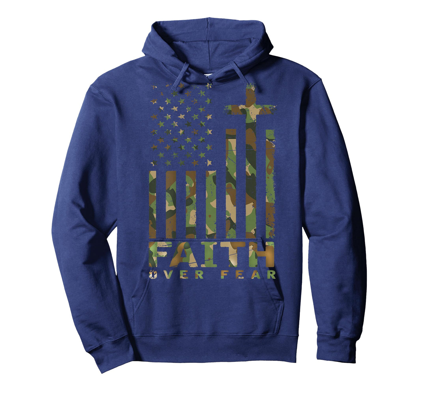 Military Camo Faith Over Fear Inspirational Christian T-Shirt