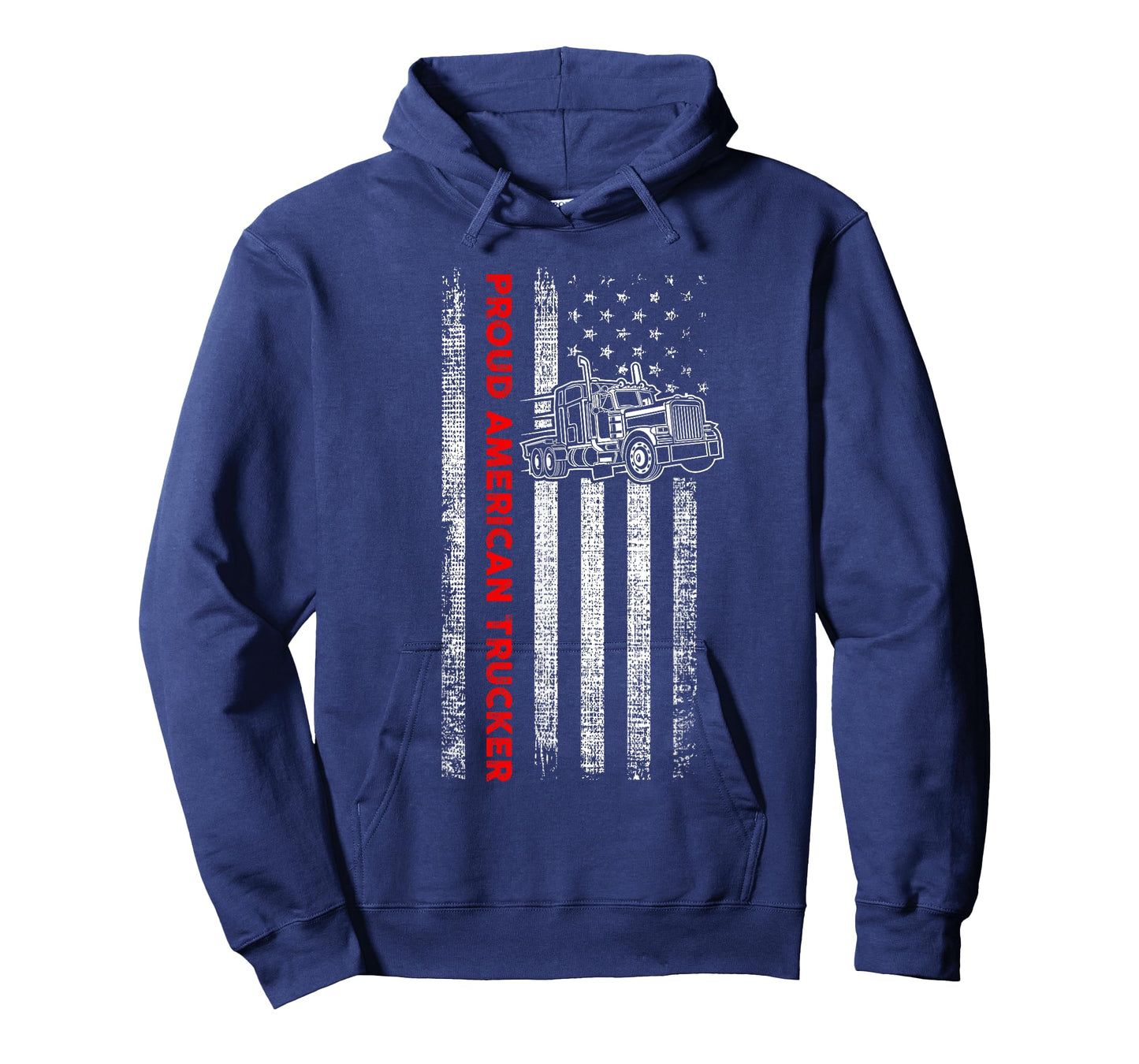 Proud American Trucker - Patriotic Driver - American Flag T-Shirt
