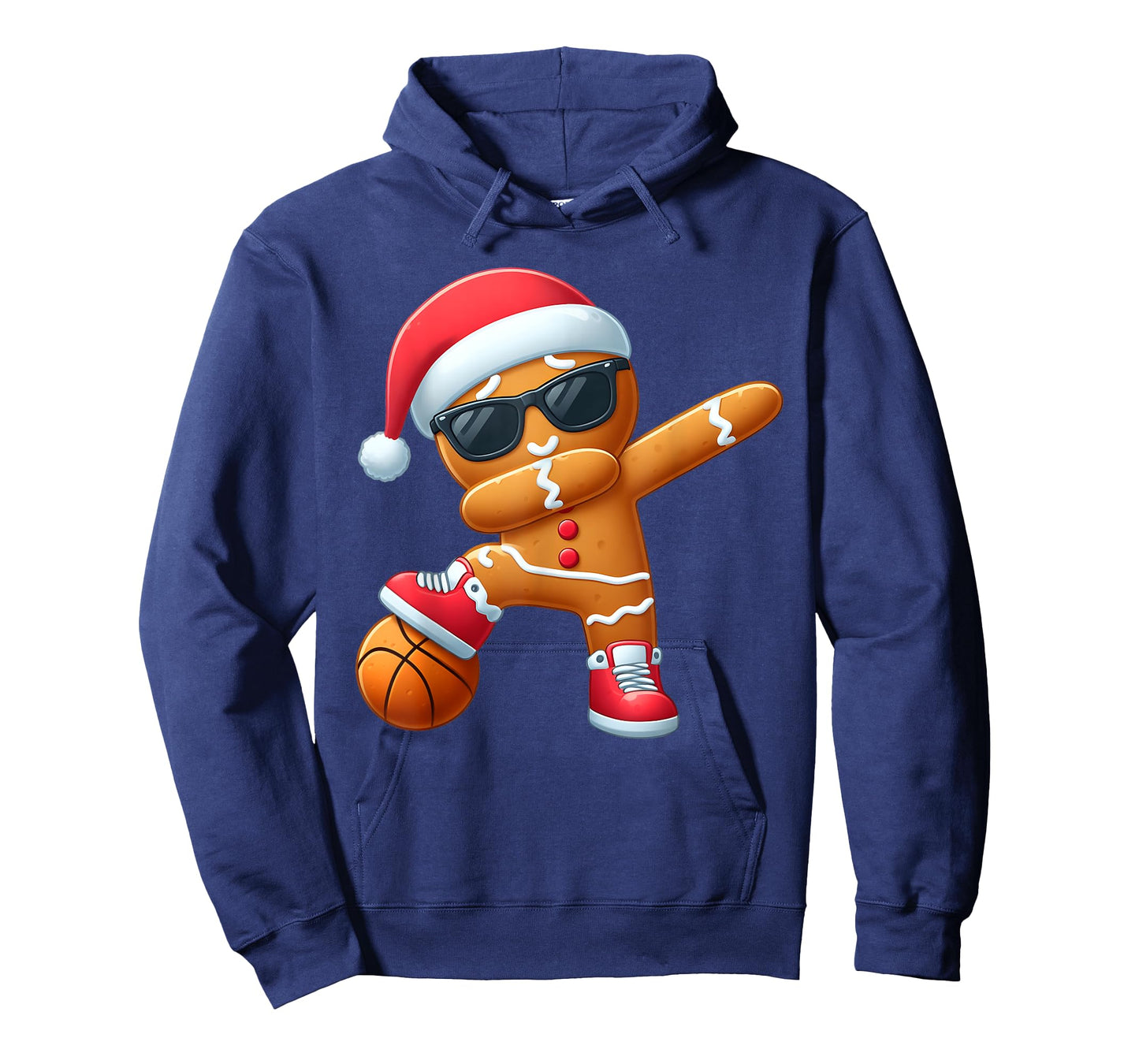 Christmas Dabbing Gingerbread Santa Hat Basketball Pajama T-Shirt