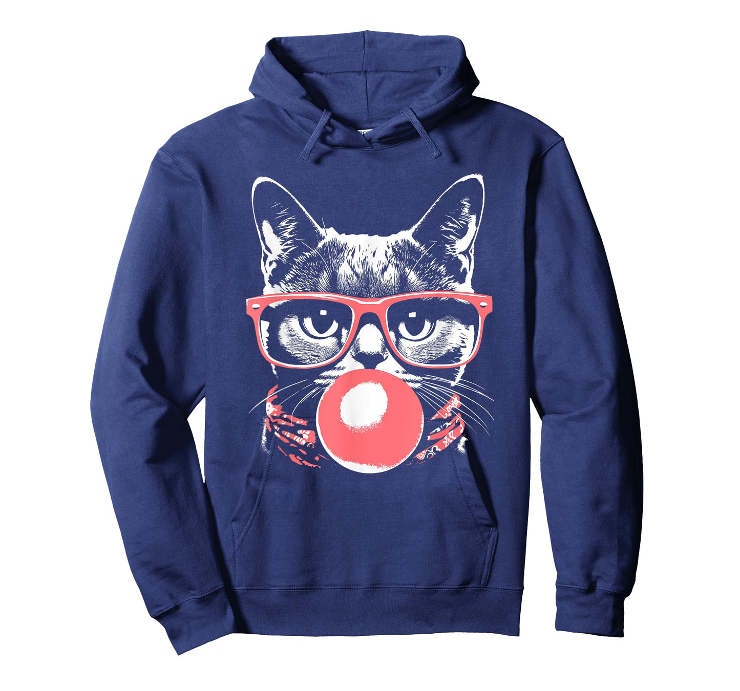 Cat in Pink Glasses Pink Bubble Men Women Kids Funny Cat T-Shirt