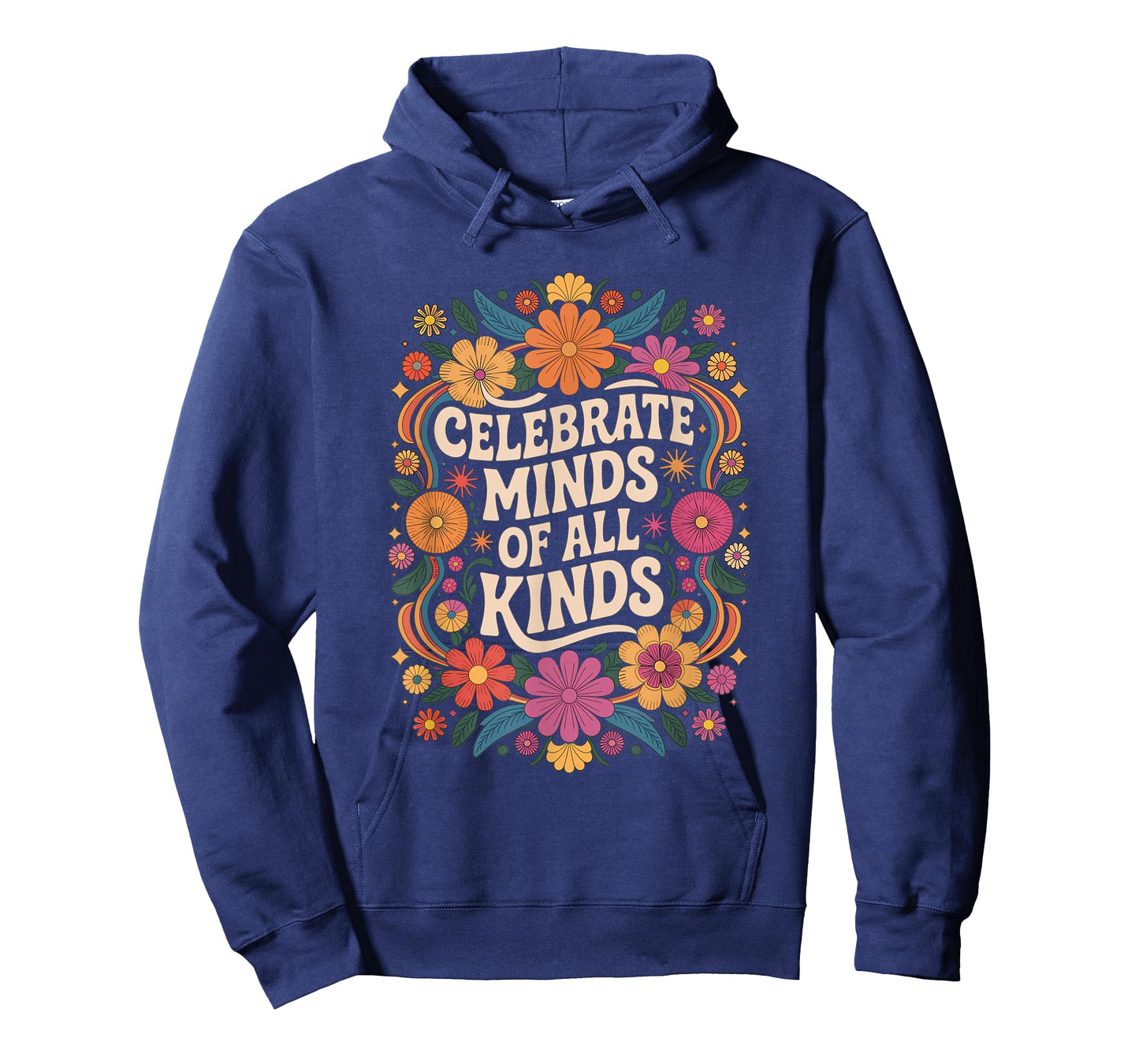 Neurodiversity Autism Celebrate All Minds Retro Floral T-Shirt