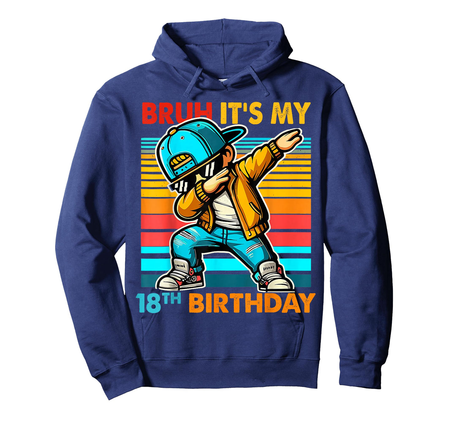 Retro Bruh It's My 18th Birthday Dabbing Boy 18 Years Old T-Shirt