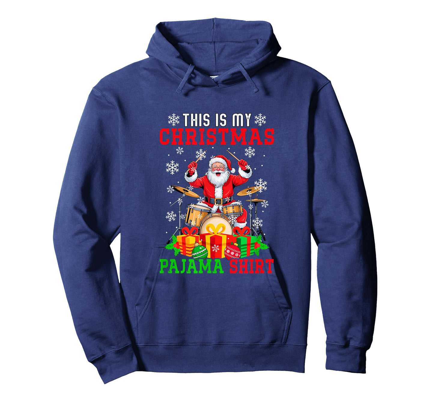 My Christmas Pajama Shirt Santa Playing Drum Instrument T-Shirt