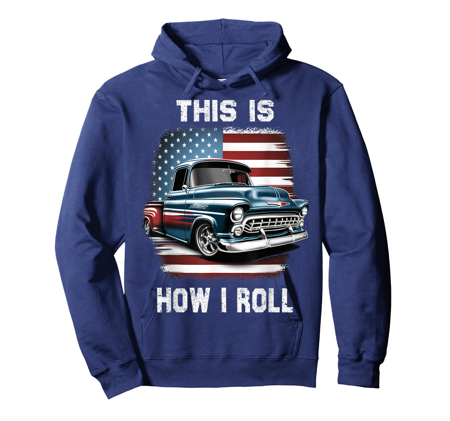 Classic Old Pickup Truck American Flag 4th of July Patriotic T-Shirt