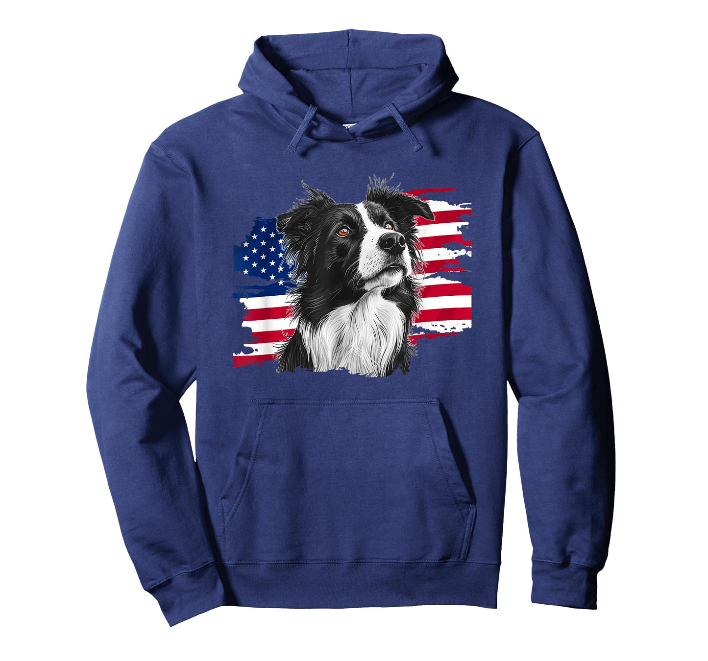 Patriotic USA Flag July 4th Independence Border Collie Lover T-Shirt