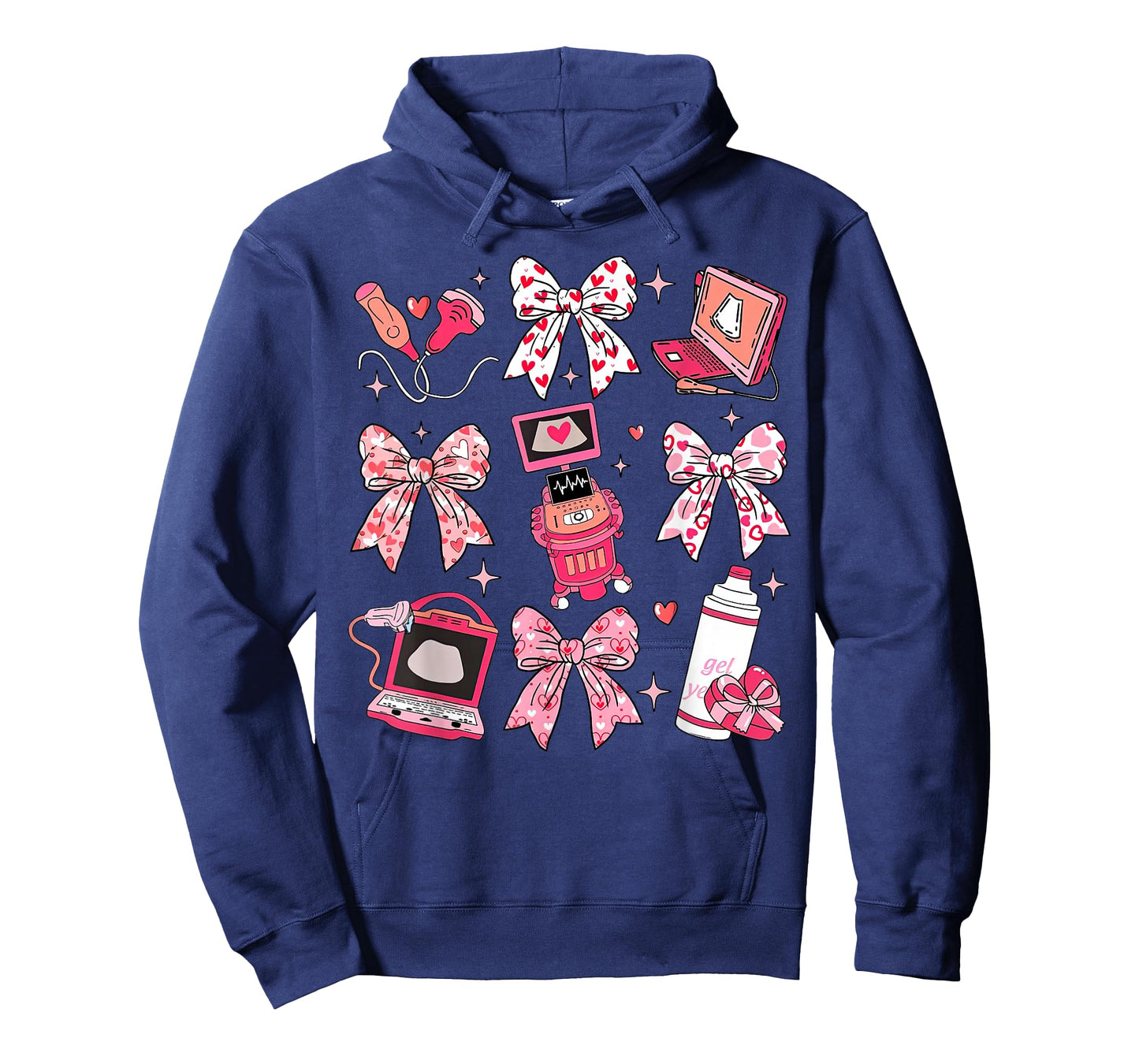 Coquette Bow Sonographer Valentine Ultrasound Tech OB Tech T-Shirt