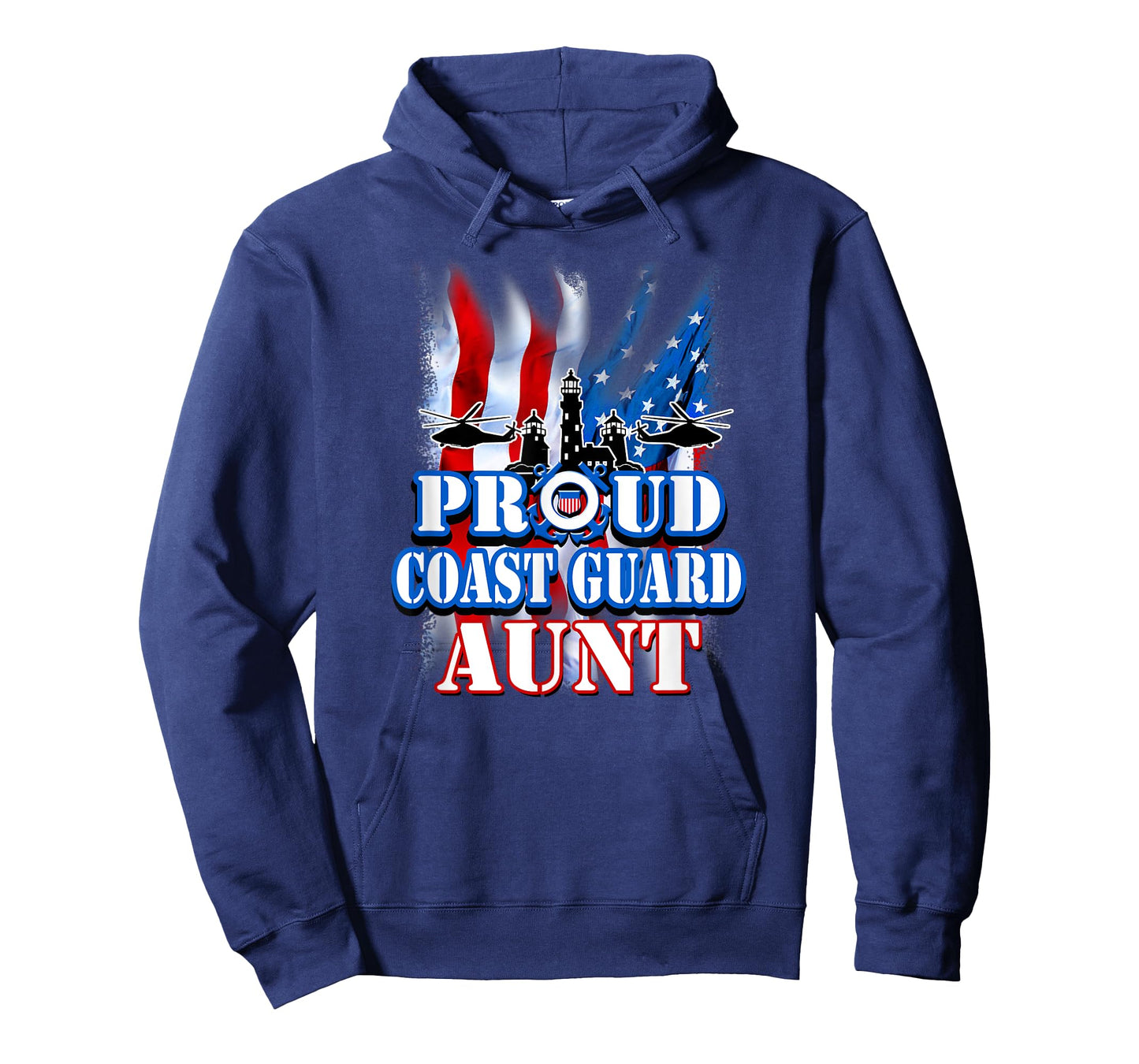 Coast Guard Aunt Shirt USA Flag Military T-Shirt Women