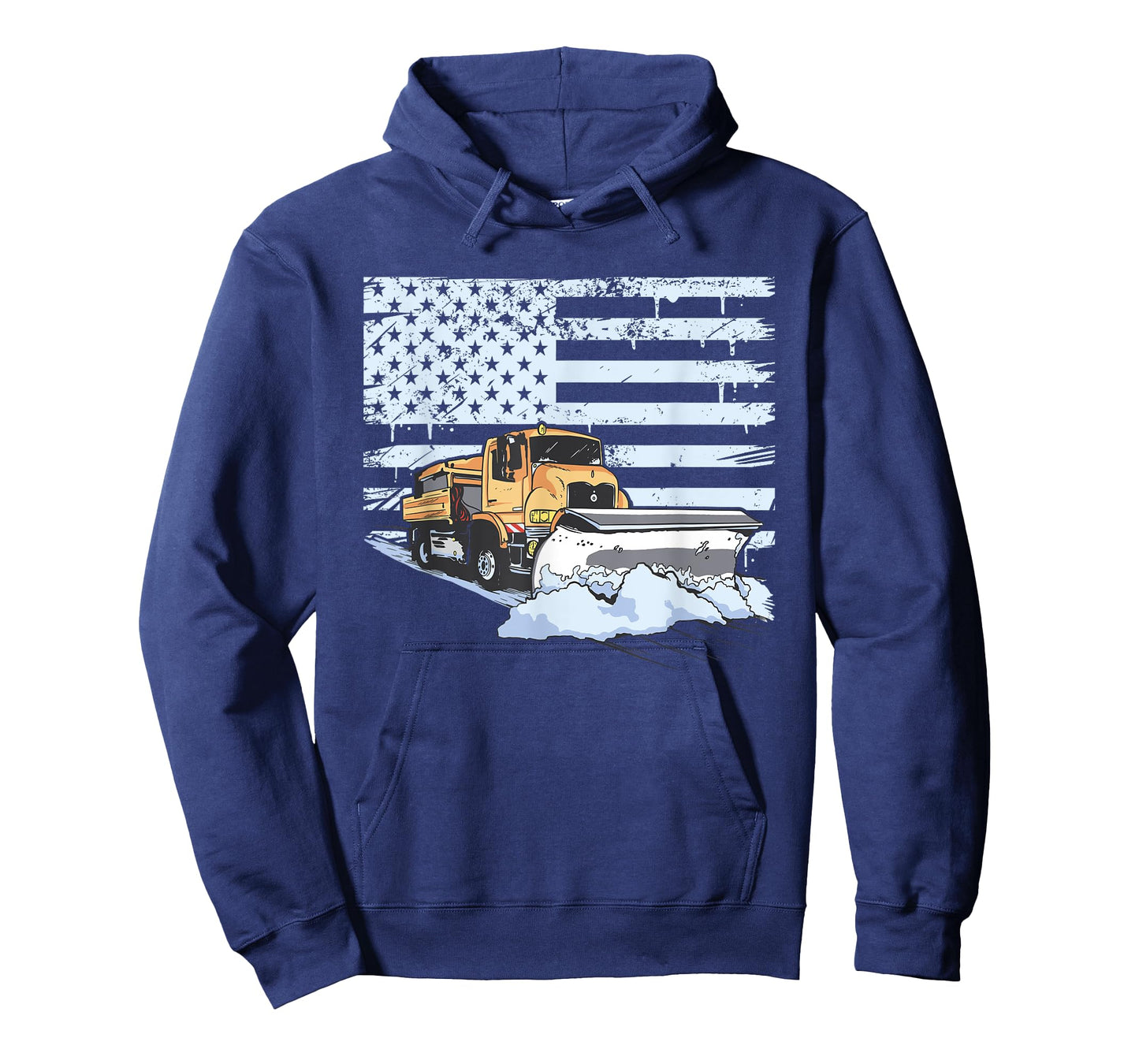 Snow Plow Truck Us Flag Snow Plow Driver T-Shirt
