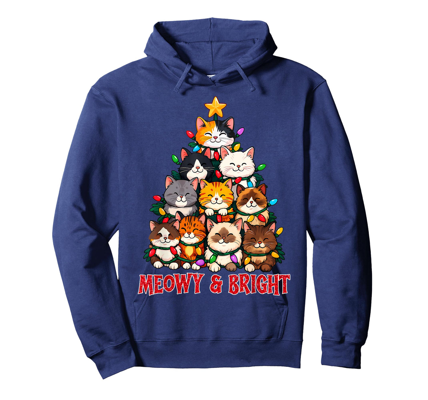 Christmas Cat Tree Meowy and Bright Funny Kitty T-Shirt