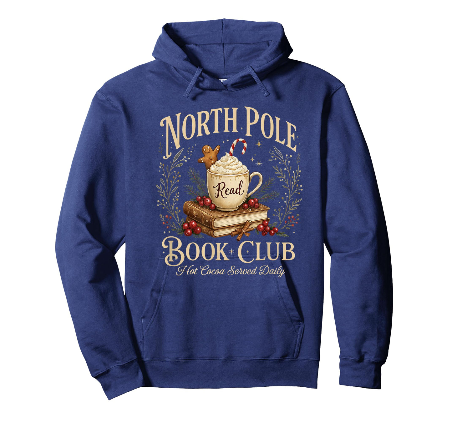 North Pole Book Club Christmas Reading Hot Cocoa Graphic T-Shirt