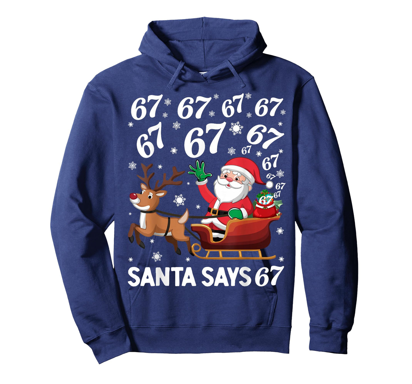 Santa Says 67 Funny Christmas Six Seven Meme Holiday T-Shirt