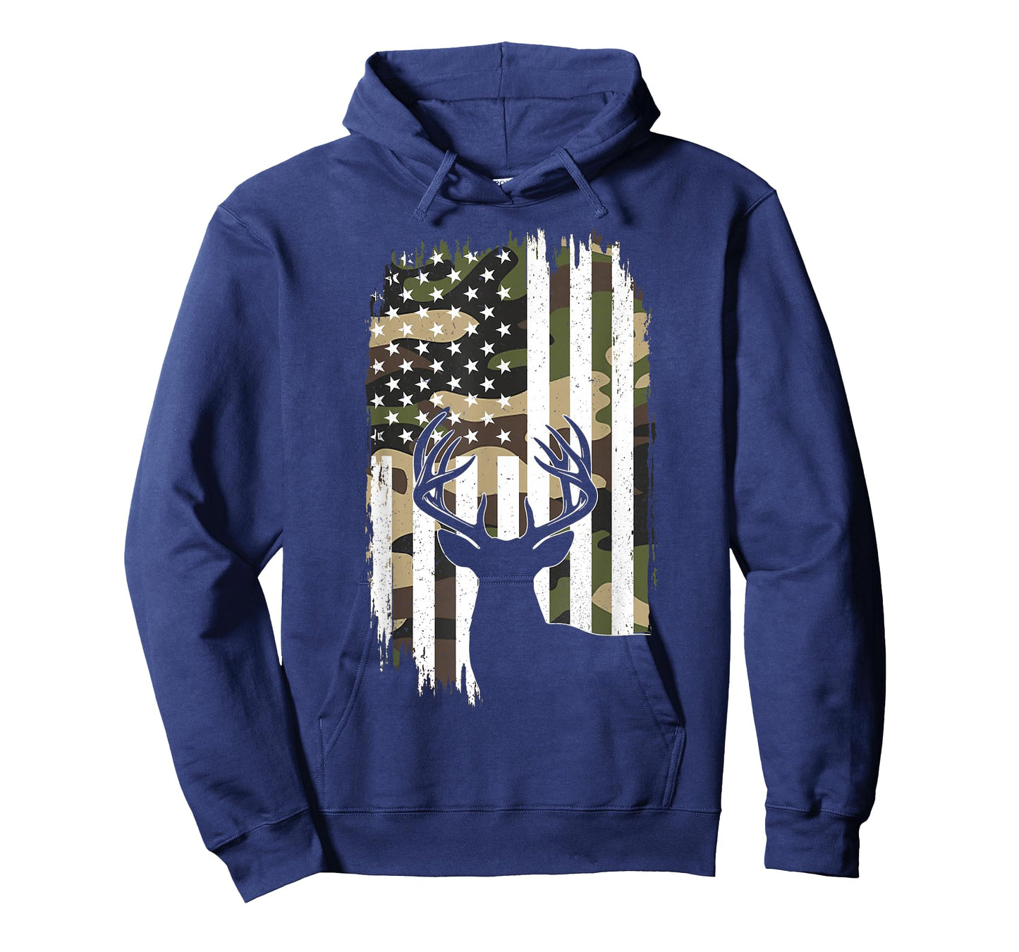 Deer Hunting Camoflage American Flag Buck Forest Hunter Dad T-Shirt
