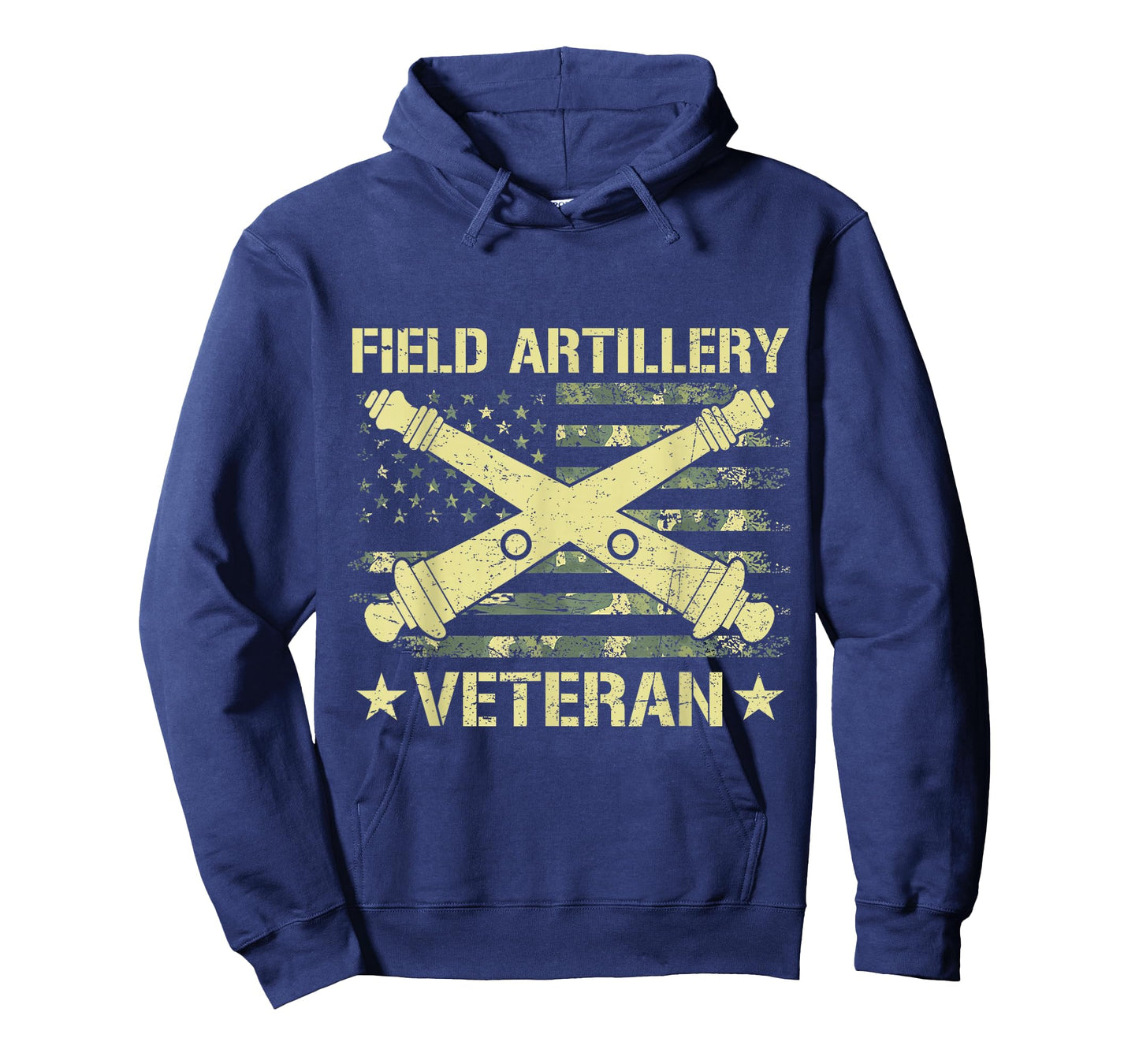 Field Artillery Veteran Flag American Camouflage US Military T-Shirt