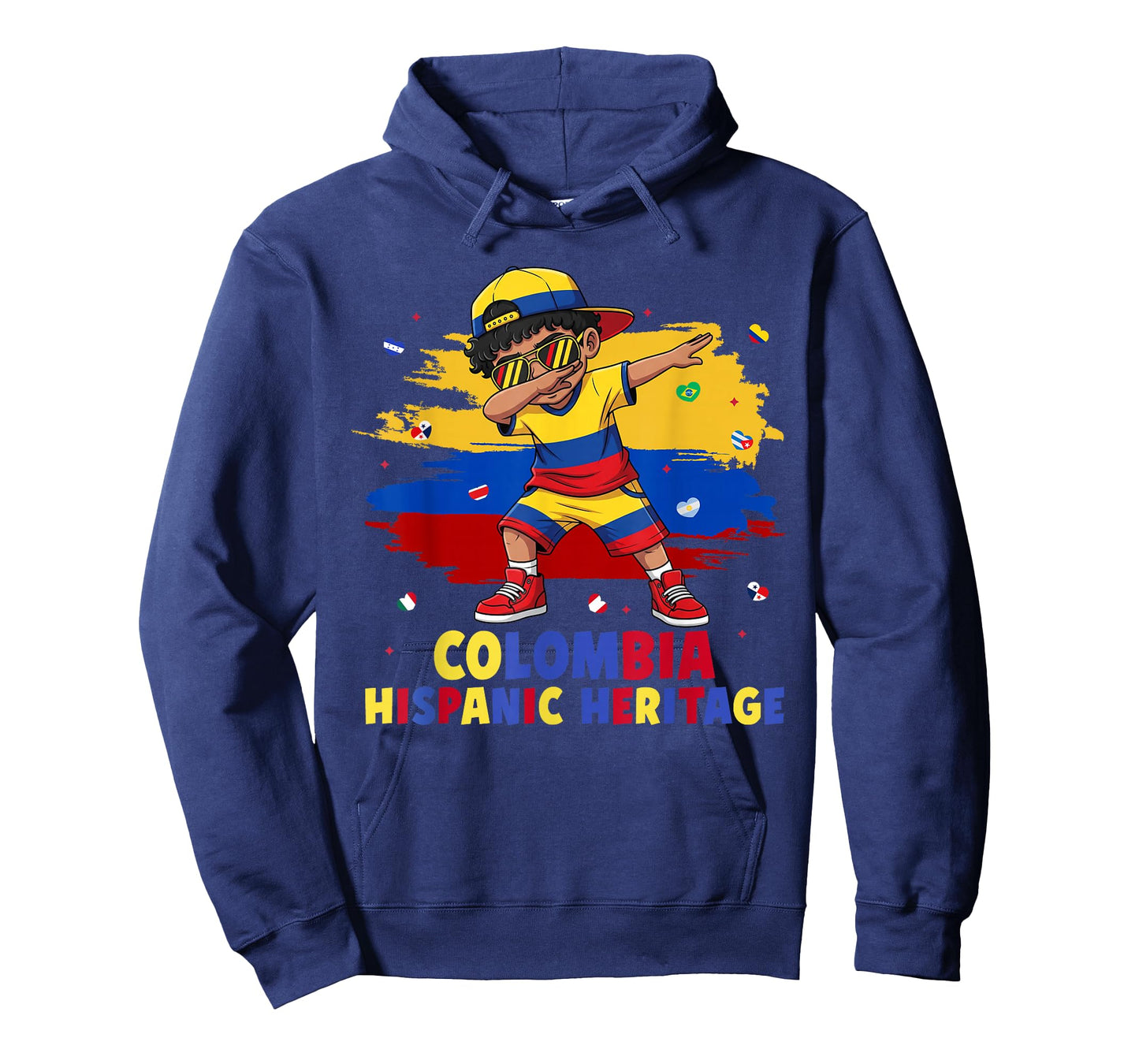 Dabbing Boy Colombia Hispanic Heritage Month Colombia Flag T-Shirt