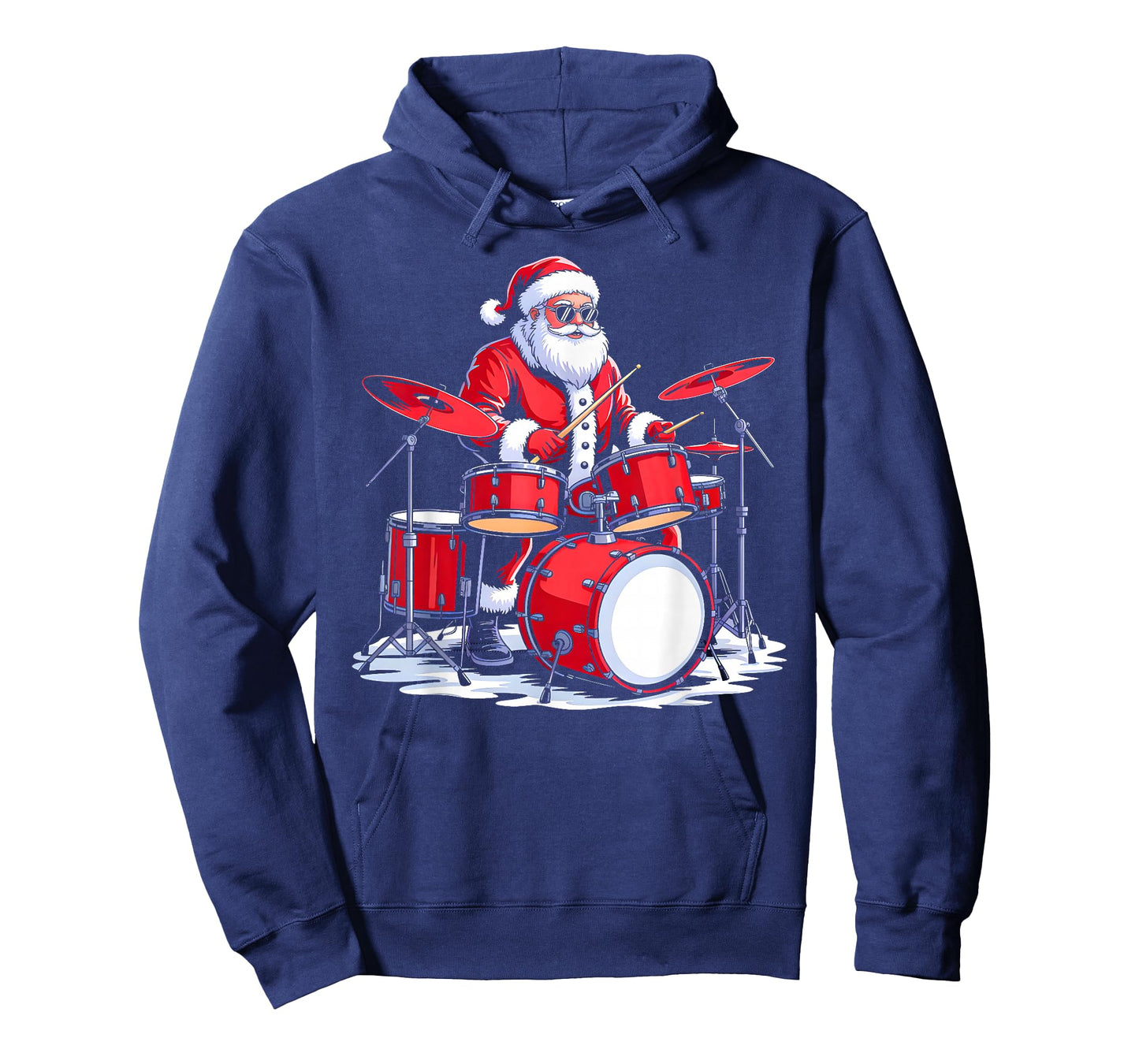 Drummer Santa Christmas Music Men Boys Funny Xmas Pajamas T-Shirt