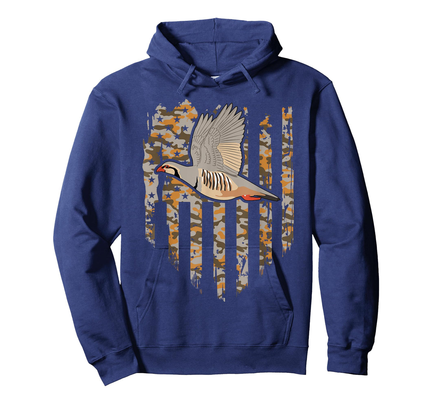 Chukar Bird Hunting American Flag Camo T-Shirt