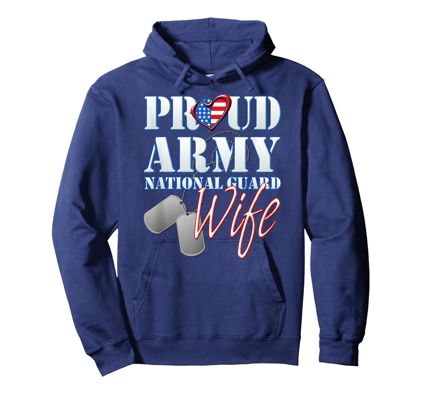 Proud Army National Guard Wife USA Heart Flag Shirt T-Shirt