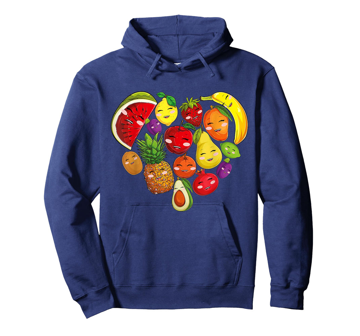 Funny Fruits Collage Cute Heart Fruit and Vegetables T-Shirt