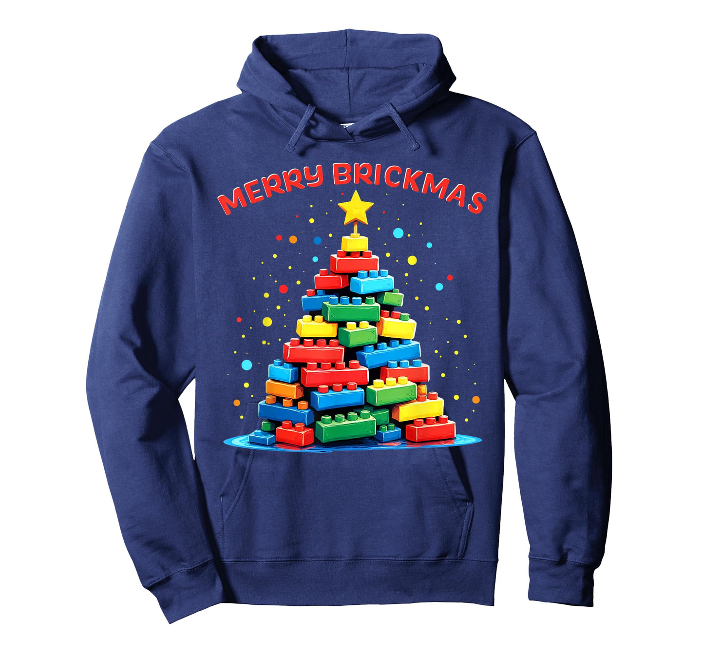 Merry Brickmas Tree Block Building Christmas Master Builder T-Shirt