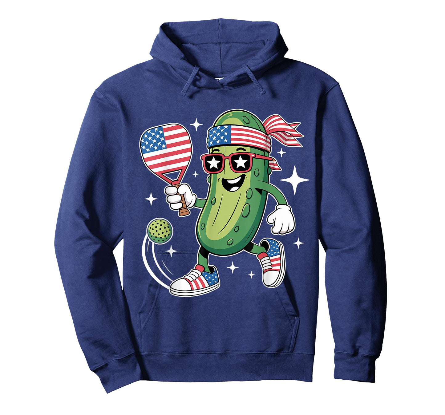 Patriotic Pickle 4th Of July Pickleball Funny American Flag T-Shirt
